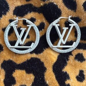 Silver LV Hoops